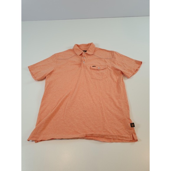 Howler Brothers Ranchero Jacquard Polo Shirt Men's M Orange Pearl Snap Pocket - Picture 1 of 11